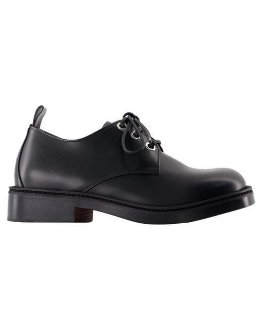 McQueen Black Leather Lace-Up Shoes
