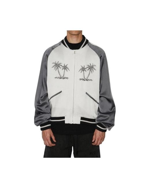 Palm Angels Blue Bomber Jackets for men