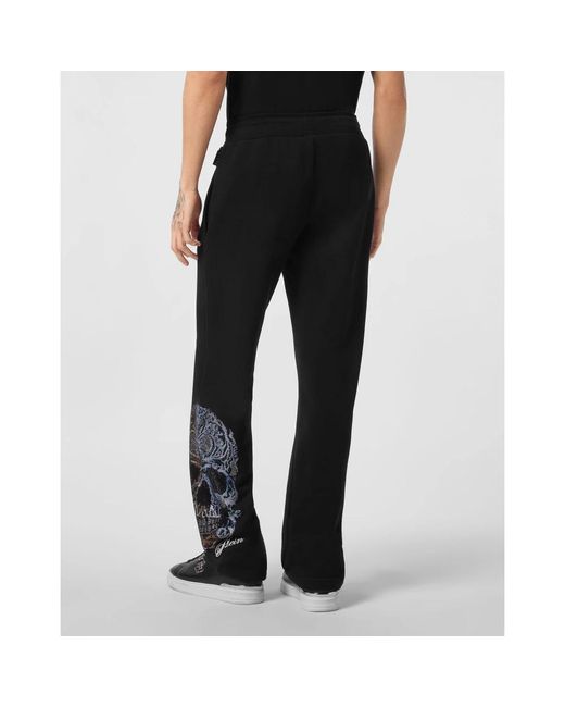 Philipp Plein Broeken ,Zwart ,Katoen Joggingbroek Skull in het Black voor heren
