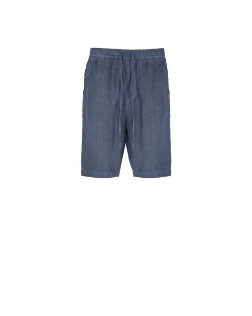 120% Lino Blue Casual Shorts for men