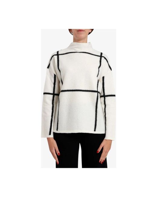 Suéter Lana Gráfico Crema+Negro, Mujer, Talla Pennyblack de color Natural
