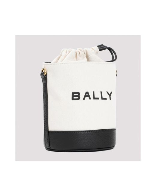 Bally White Natürlich weiße baumwoll-eimer-tasche