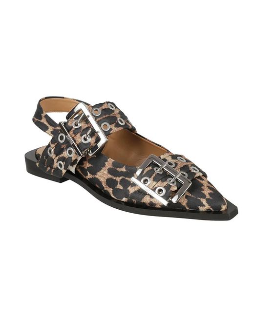 Ganni Brown Ballerinas