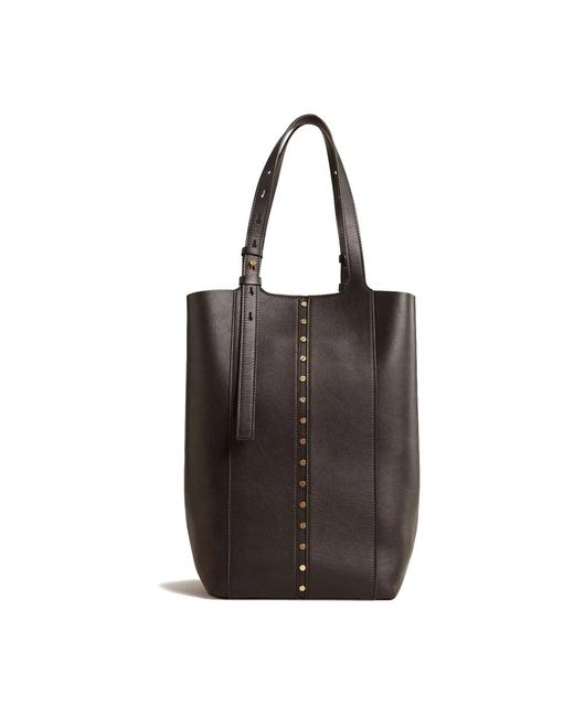 Golden Goose Deluxe Brand Zwarte Leren Schoudertas in het Black