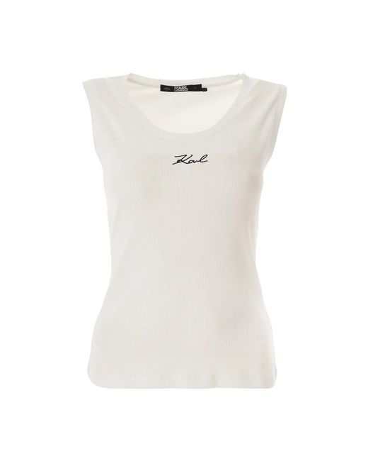 Tops > sleeveless tops Karl Lagerfeld en coloris White