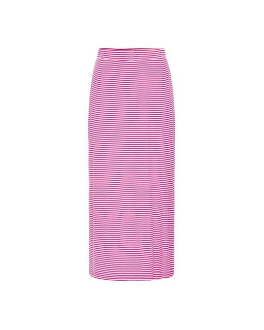 Midi Skirts Ichi de color Pink