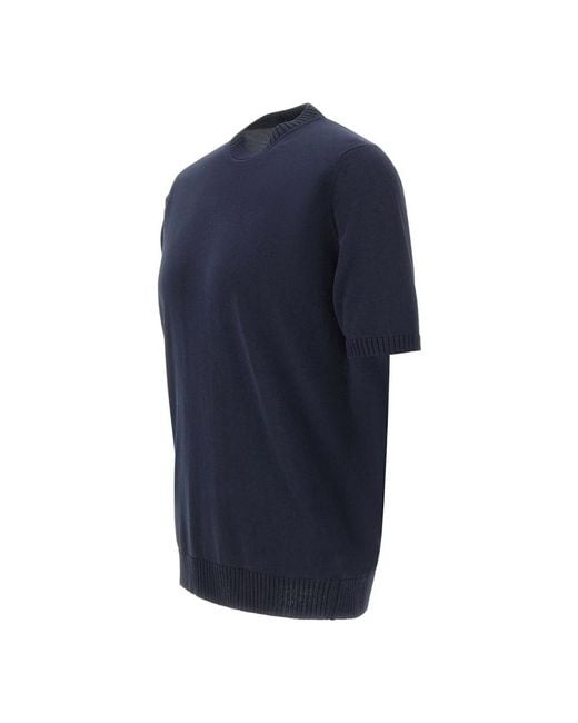 FILIPPO DE LAURENTIIS Blue Round-Neck Knitwear for men
