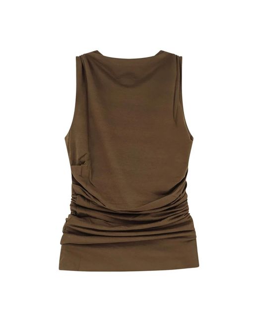 Soeur Brown Sleeveless Tops