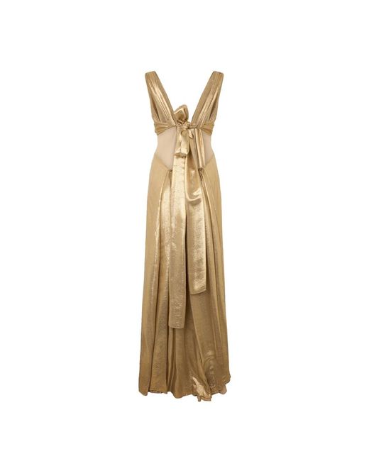 Alberta Ferretti Zijden Organza Jurk in het Metallic