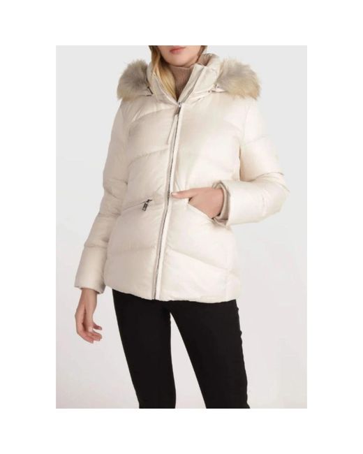 Calvin Klein Jassen ,Polyester Essential Real Down Jacket in het Natural