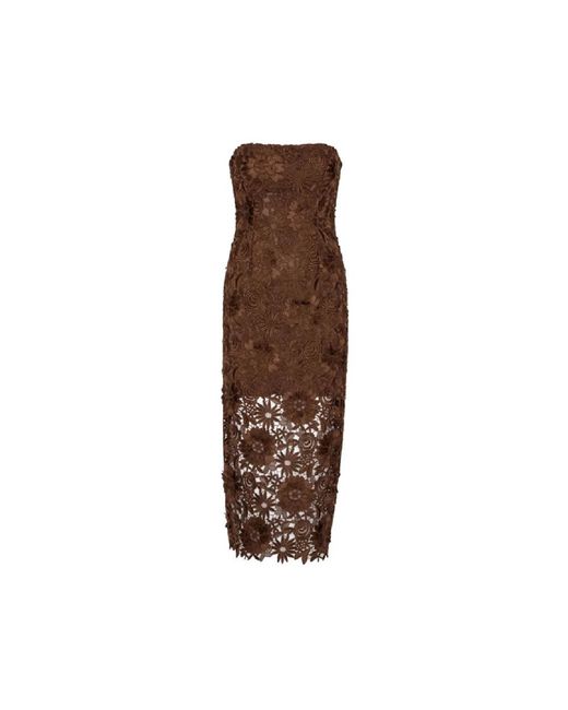 ROTATE BIRGER CHRISTENSEN Brown Midi Dresses