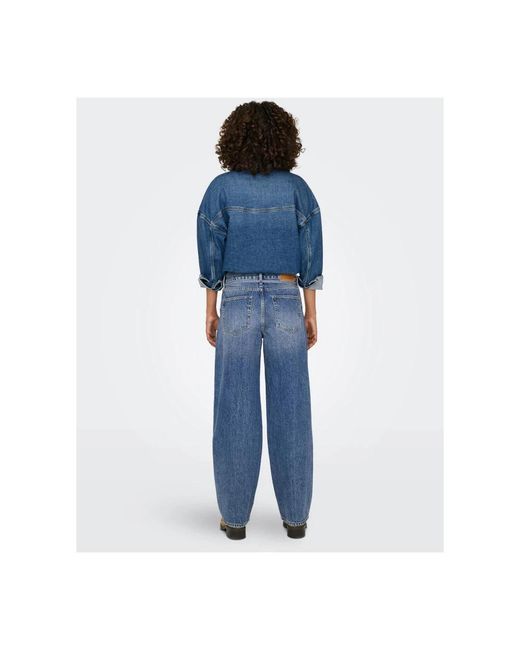 ONLY Jeans ,Blauw ,Denim Straight Dot Denim Jeans in het Blue