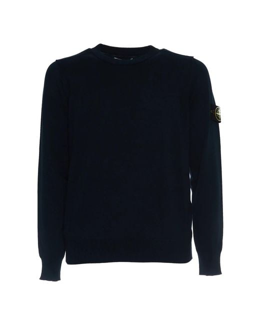 Round-Neck Knitwear Stone Island de hombre de color Blue