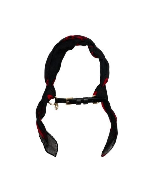 McQueen Black Silk Scarves
