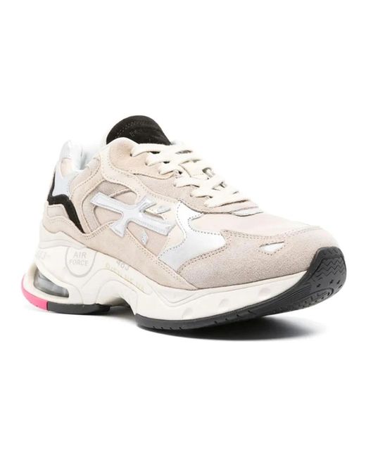 Premiata White Sharkyd Leather Chunky Sneakers