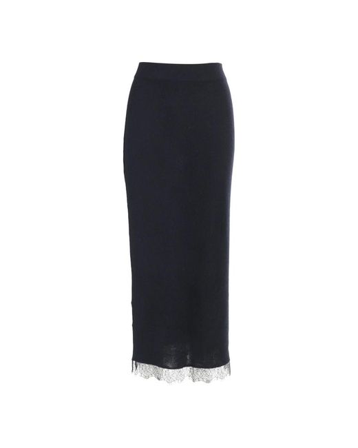 arch4 Rokken ,Blauw ,Kasjmier Lange Rok in het Black