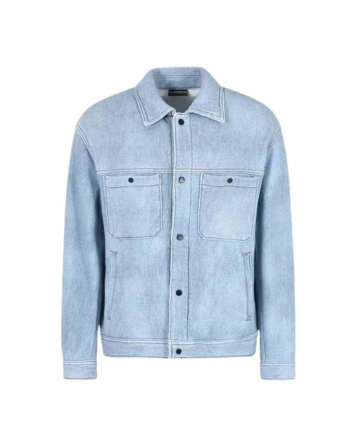 Emporio Armani Blue Denim Jackets for men