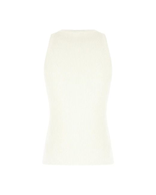 Sleeveless Tops Fendi de color White