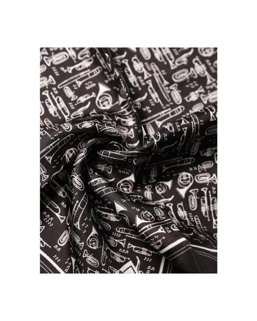 Dolce & Gabbana Black Silk Scarves for men