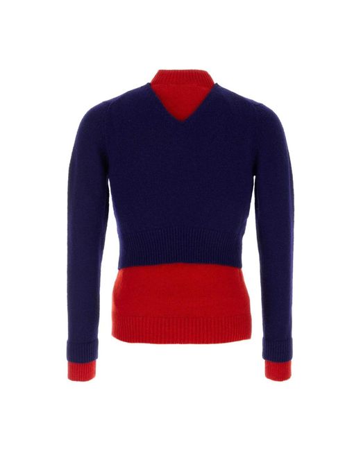 Jil Sander Men's Blue Round-Neck Knitwear