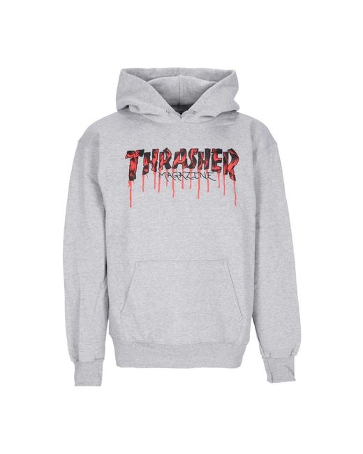 Thrasher Hoodies & Sweatvesten ,Grijs ,Katoen Bloeddruppel Hoodie Licht Staal/Rood in het Gray voor heren