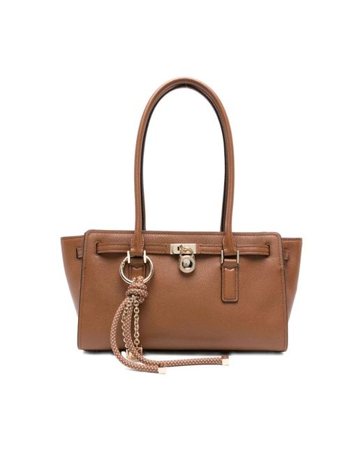 Michael Kors Brown Braune Leder Shopper Tasche