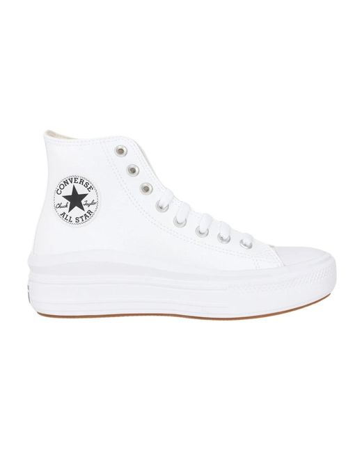 Converse White Weiße plateau-sneaker