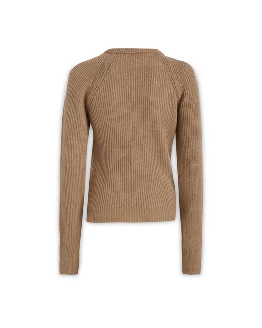 Stella McCartney Truien & Vesten ,Bruin ,Wol Geribbelde Gebreide Trui Met Lange Mouwen in het Brown