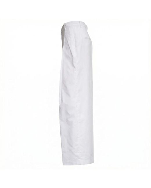 N°21 White Wide-Leg Pleated Pants