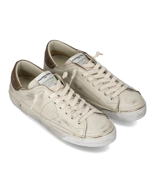 Philippe Model Schoenen ,Wit ,Katoen Sneakers Prsx Tennis in het Gray voor heren