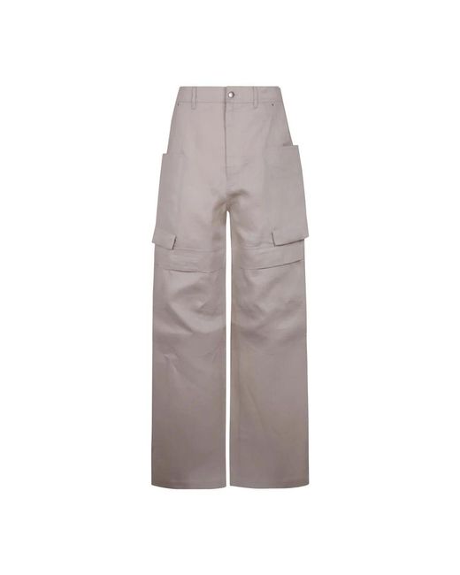 Rick Owens Gray Straight Trousers for men