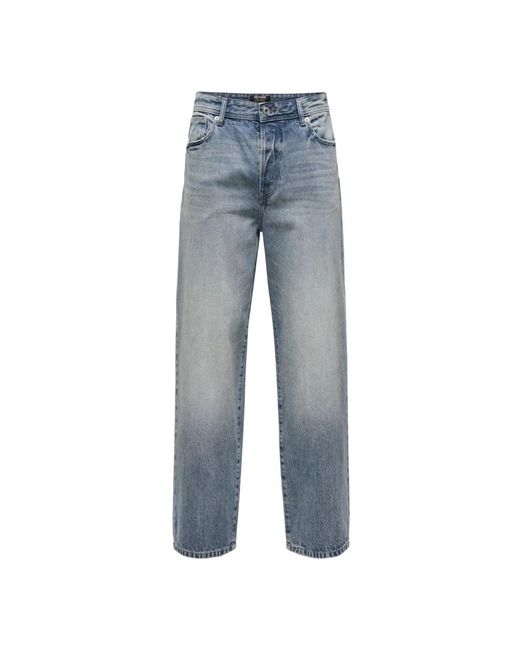 Only & Sons Onsfade Loose Jeans in het Blue voor heren