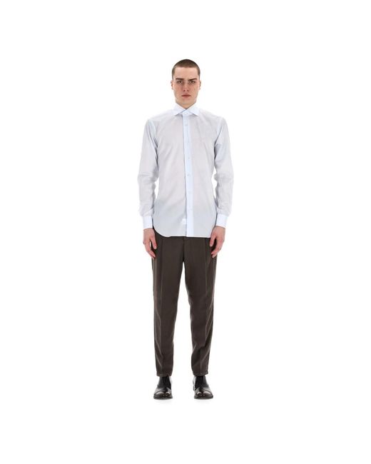 Barba Napoli Blue Formal Shirts for men