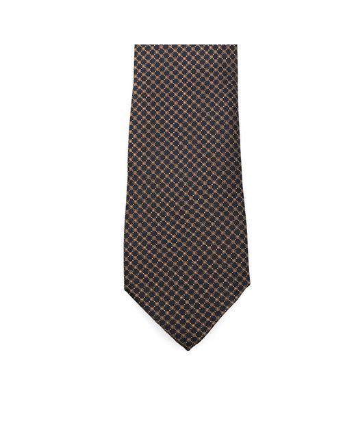 Canali Zijden Jacquard Das Met Bloemig Geometrisch Patroon in het Brown voor heren