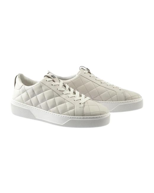 Högl Gray Schwarze Ledersneaker Mit Gestepptem Design
