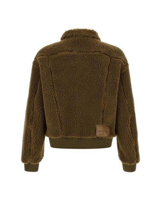 DSquared² Green Faux Fur & Shearling Jackets for men