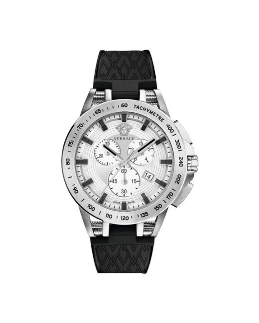 Versace Uhr sport tech 45mm chronograph ve3e001 21 in Metallic für Herren