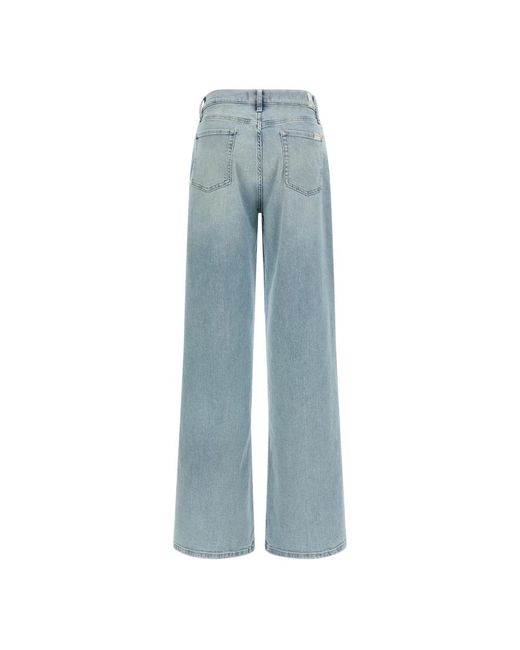 7 For All Mankind Blue Wide Jeans