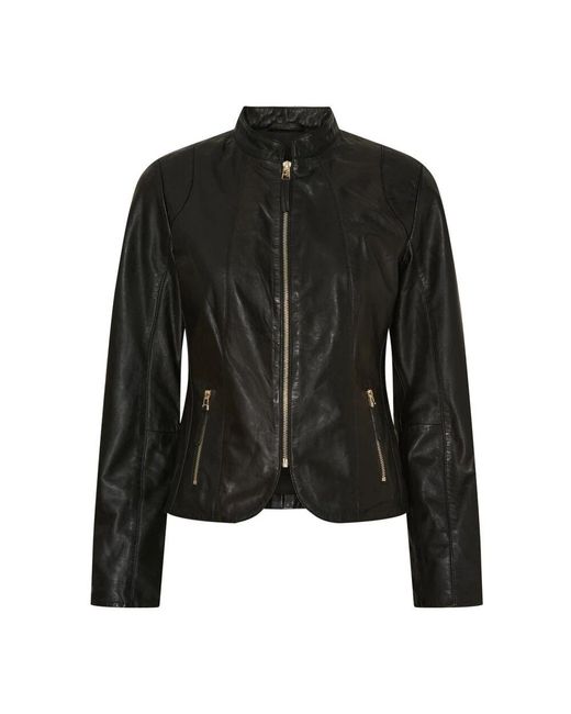 Btfcph Black Schwarze bikerjacke mit hellen goldakzenten