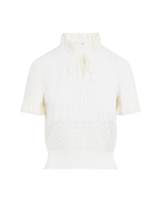 McQueen White Spitzenoberteil