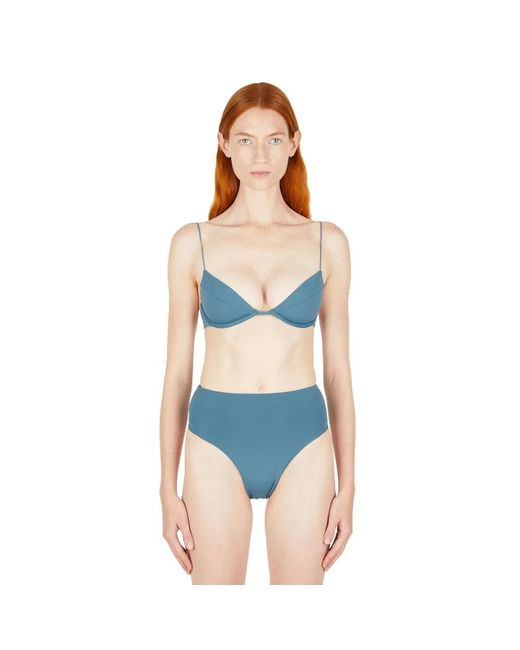 Ziah Badmode ,Blauw ,Almond Bikini Top in het Blue