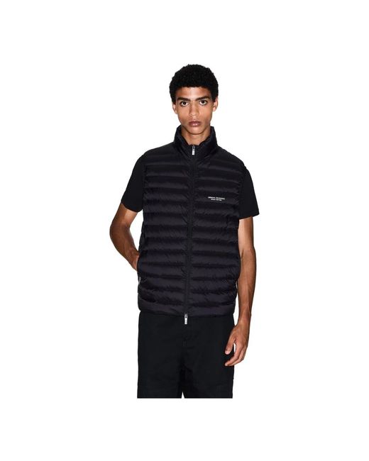 ARMANI EXCHANGE Jassen ,Zwart ,Full-Zip Mouwloze Donsjas in het Blue voor heren