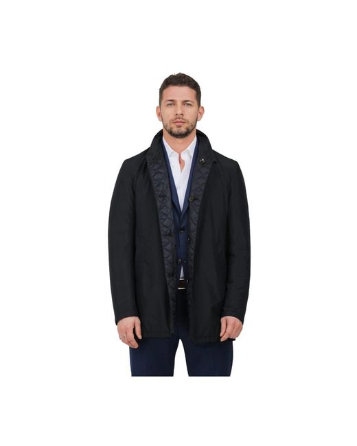 Gimo's Jassen ,Blauw ,Nylon Omkeerbare Nylonjas Met Thermore-Voering in het Black voor heren