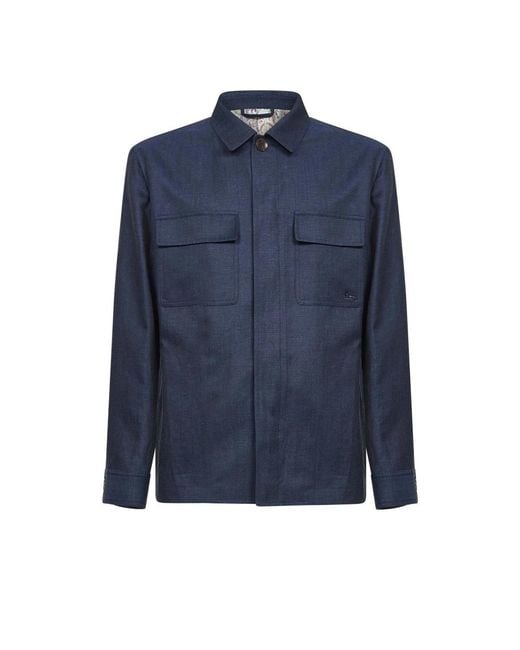 Etro Blue Light Jackets for men