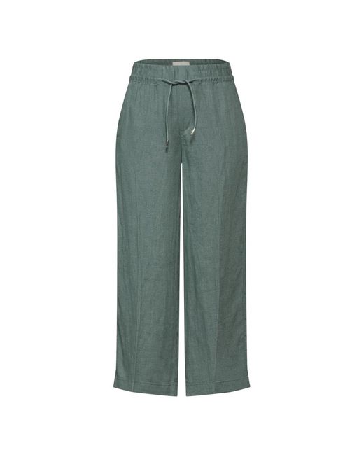 Pantalones culotte de lino loose fit Street One de color Green