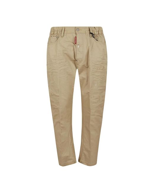 DSquared² Broeken ,Katoen Distressed Broeken in het Natural voor heren