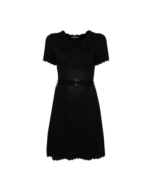 Vestido negro a-línea 3d-tejido Emporio Armani de color Black
