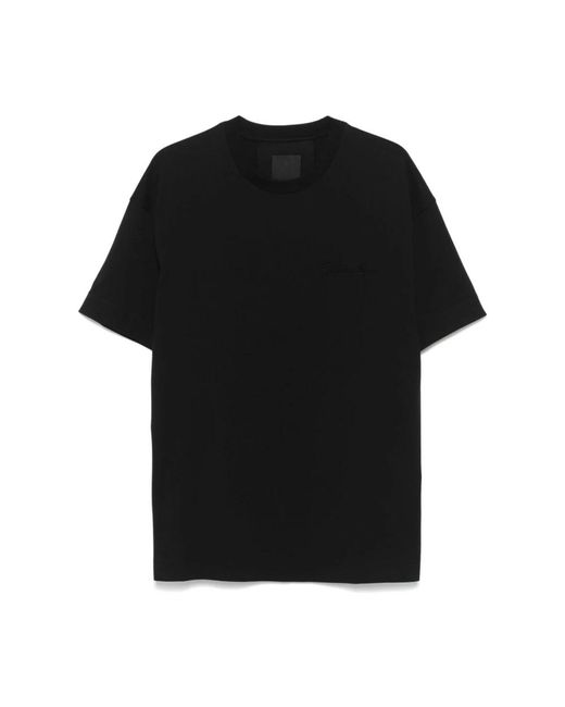 Givenchy Tops ,Zwart ,Katoen T-Shirt Met Ronde Hals En Logo in het Black voor heren