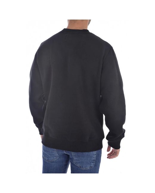 rundhalsausschnitt, | logo für lange fit, Blau loose DE Basic sweatshirt Calvin ärmel, besticktes Herren Lyst Klein - in