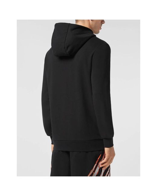 Philipp Plein Fitness ,Zwart ,Katoen Hoodie Sweatjacket Scratch in het Black voor heren